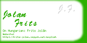jolan frits business card